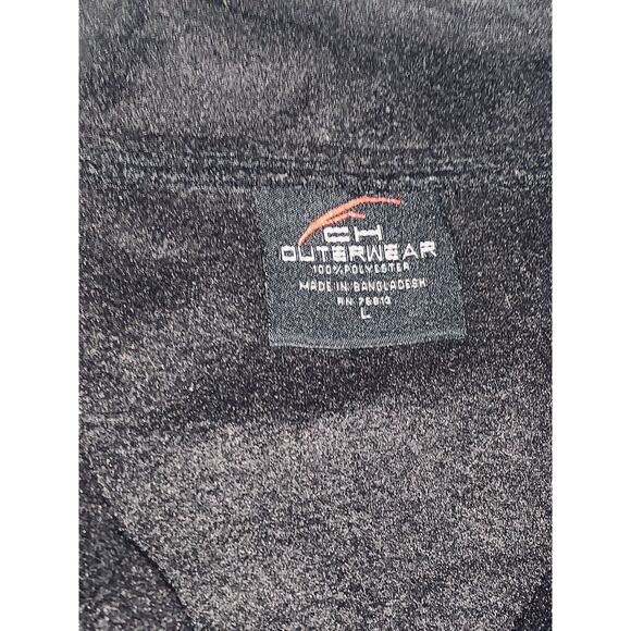 L Hawaii Lava Rock Cafe Volcano Village Fleece Jacket Embroidered Logo GUC Black - Picture 5 of 11